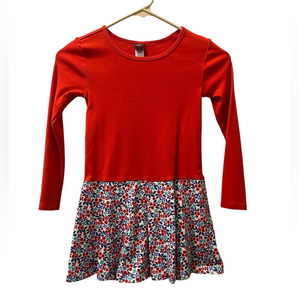 Tea Collection Red Floral Kids Casual Dress